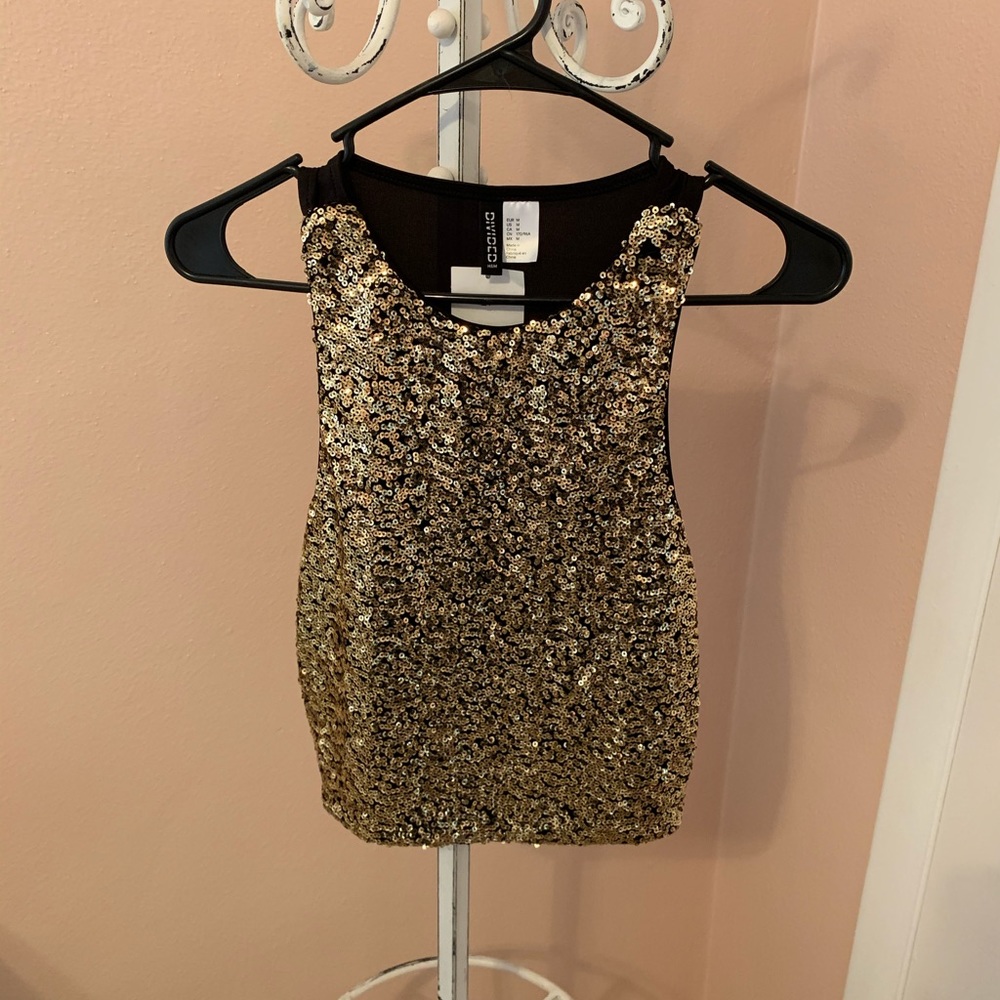 Gold sequin top